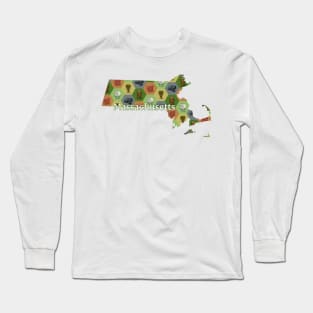 Massachusetts State Map Board Games Long Sleeve T-Shirt